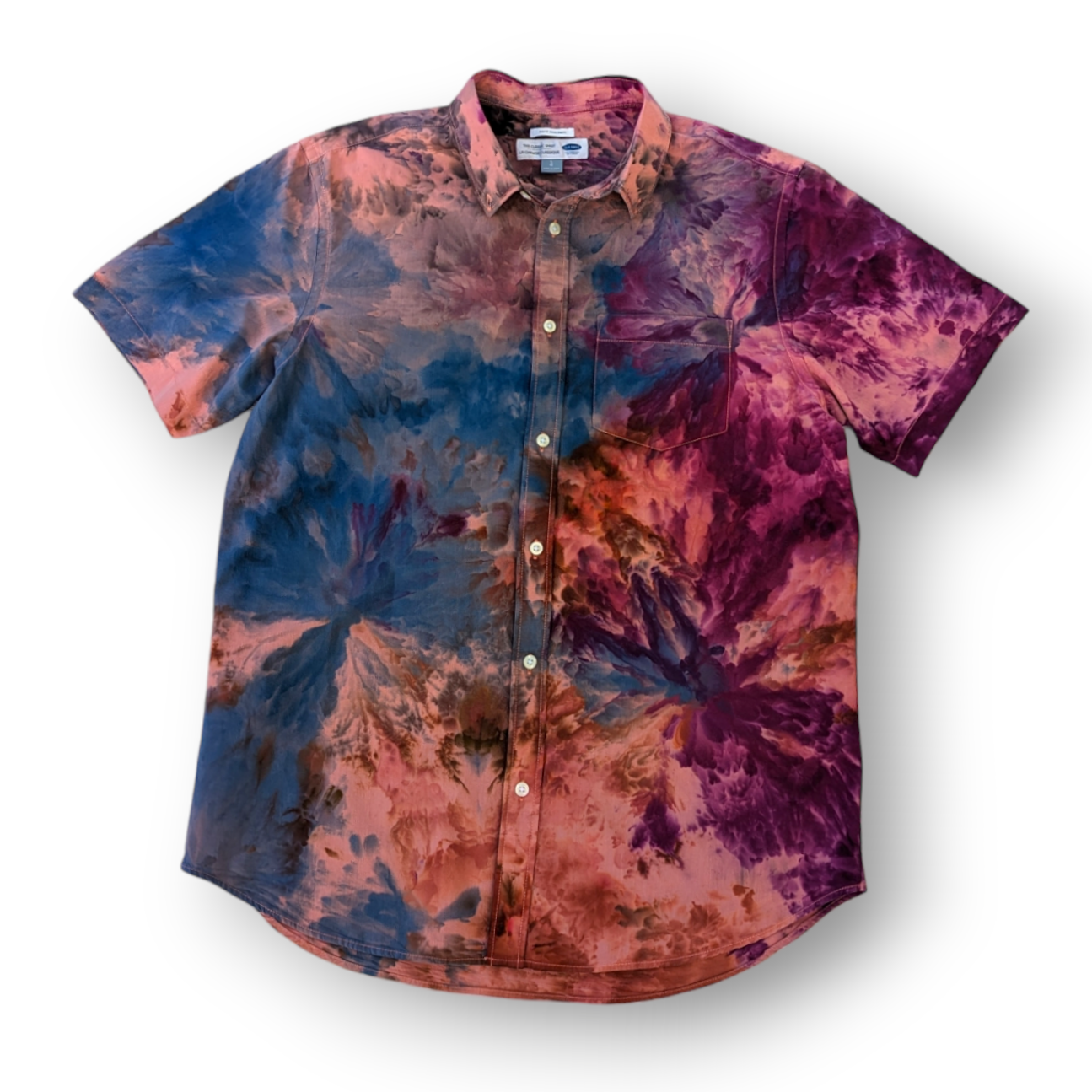 Psychedelic Ice Dyed Button Down Shirt
